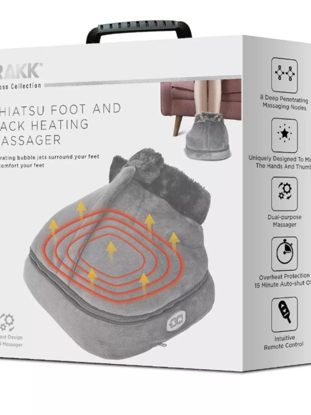 TRAKK Shiatsu Foot and Back Heating Massager, NWT